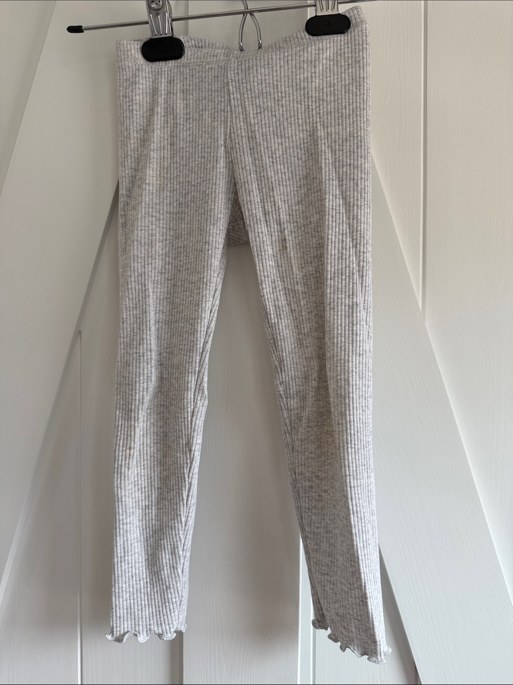 Grey Rib-Knit Full-Length Leggings for Toddler Girls 4T